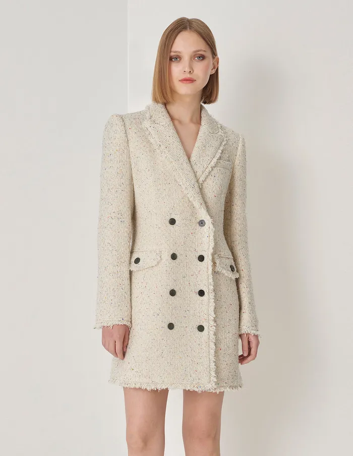 MARYLING Jacket and Coat Pistol Lapel MidLength Blazer Dots 8211 Women MARYLING Jacket and Coat Pistol Lapel MidLength Blazer Dots 8211 Women