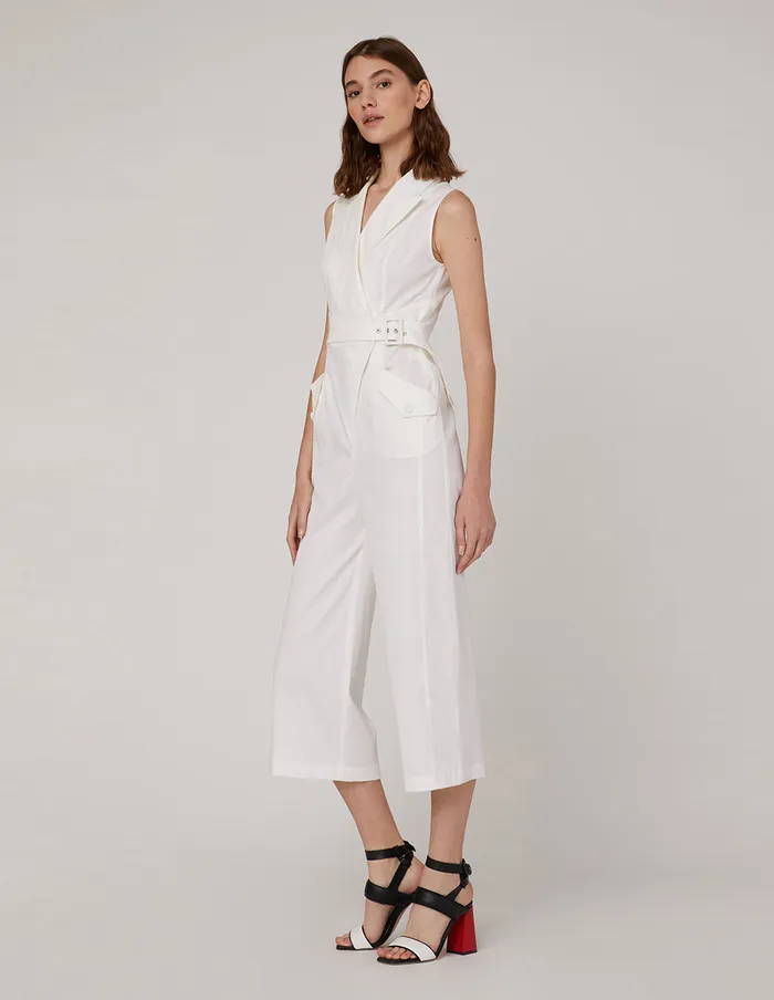 MARYLING Jumpsuits Blazer Denim Jumpsuit White 8211 Women MARYLING Jumpsuits Blazer Denim Jumpsuit White 8211 Women
