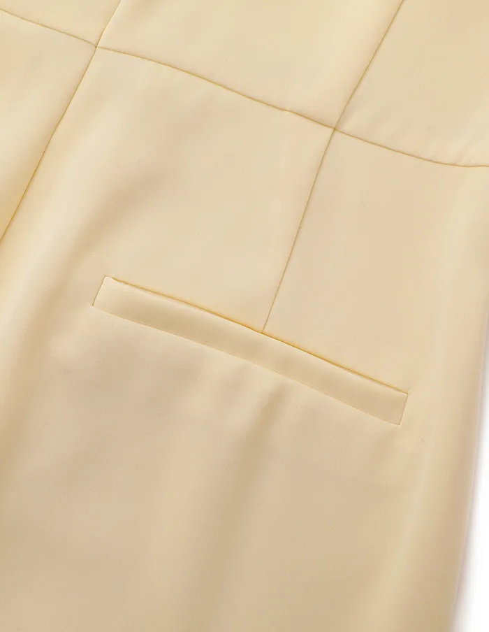 MARYLING Jumpsuits Cream Yellow Sleeveless Jumpsuit With Suit Collar Yellow 8211 Women MARYLING Jumpsuits Cream Yellow Sleeveless Jumpsuit With Suit Collar Yellow 8211 Women