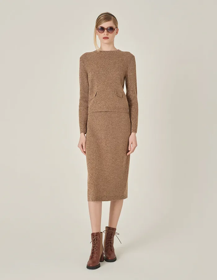 MARYLING Knitwear Apricot Mixed Knitted Sweater Camel 8211 Women