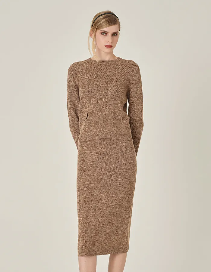 MARYLING Knitwear Apricot Mixed Knitted Sweater Camel 8211 Women MARYLING Knitwear Apricot Mixed Knitted Sweater Camel 8211 Women