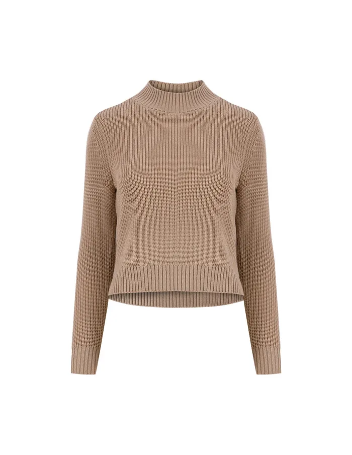 MARYLING Knitwear Beige Half Turtleneck Ladies Knit Pullover Sand 8211 Women MARYLING Knitwear Beige Half Turtleneck Ladies Knit Pullover Sand 8211 Women
