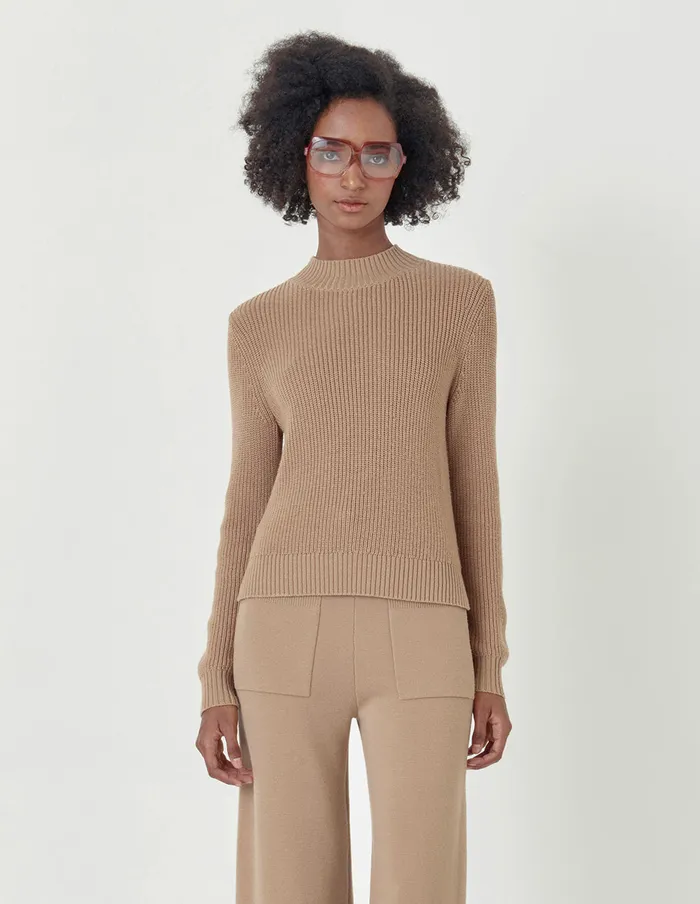 MARYLING Knitwear Beige Half Turtleneck Ladies Knit Pullover Sand 8211 Women MARYLING Knitwear Beige Half Turtleneck Ladies Knit Pullover Sand 8211 Women