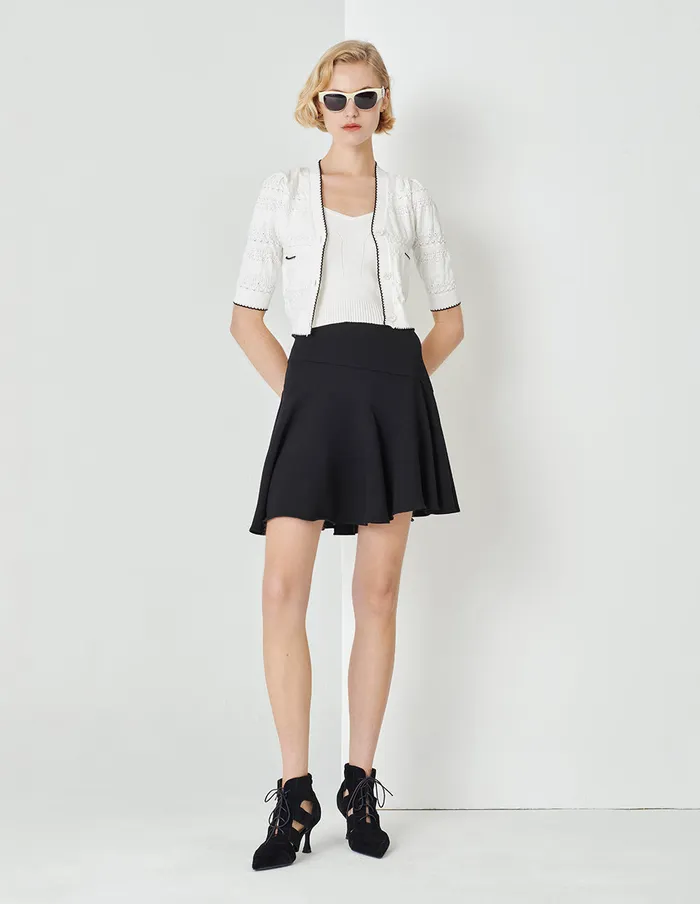 MARYLING Knitwear Black And White Contrast Vneck Knitted Cardigan Mix 8211 Women MARYLING Knitwear Black And White Contrast Vneck Knitted Cardigan Mix 8211 Women