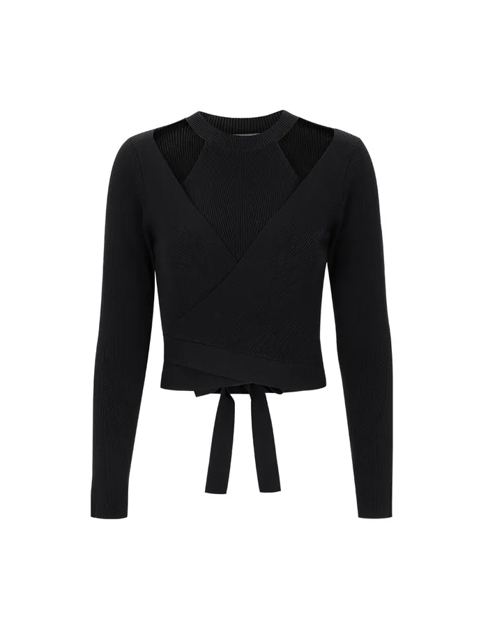 MARYLING Knitwear Black False TwoPiece Knit Sweater Black 8211 Women MARYLING Knitwear Black False TwoPiece Knit Sweater Black 8211 Women