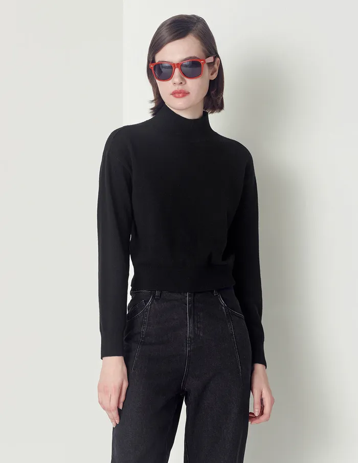 MARYLING Knitwear Black Half Turtleneck Cashmere Knitted Sweater Black 8211 Women MARYLING Knitwear Black Half Turtleneck Cashmere Knitted Sweater Black 8211 Women