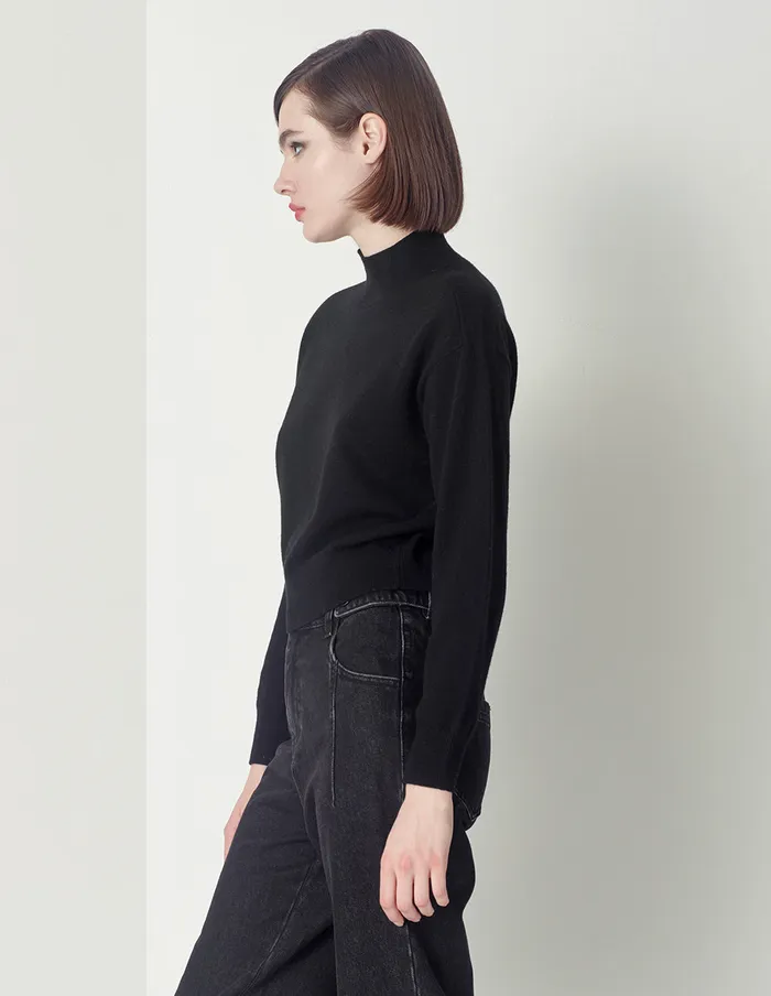 MARYLING Knitwear Black Half Turtleneck Cashmere Knitted Sweater Black 8211 Women MARYLING Knitwear Black Half Turtleneck Cashmere Knitted Sweater Black 8211 Women