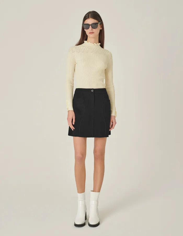 MARYLING Knitwear Cream RuffleTurtleneck Knitted Sweater Cream 8211 Women