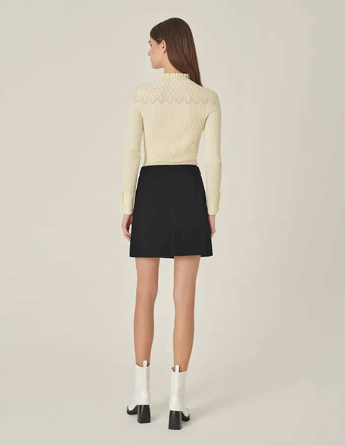 MARYLING Knitwear Cream RuffleTurtleneck Knitted Sweater Cream 8211 Women MARYLING Knitwear Cream RuffleTurtleneck Knitted Sweater Cream 8211 Women