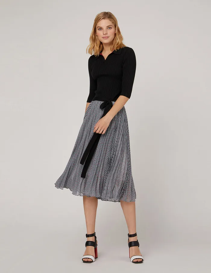 MARYLING Knitwear MIDSLEEVE TIE DETAIL KNITTED TOP Black 8211 Women