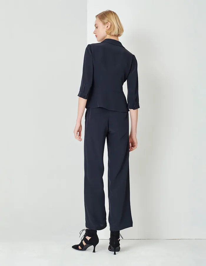 MARYLING Knitwear Navy Shirt V Neck Kink Top Blue 8211 Women MARYLING Knitwear Navy Shirt V Neck Kink Top Blue 8211 Women
