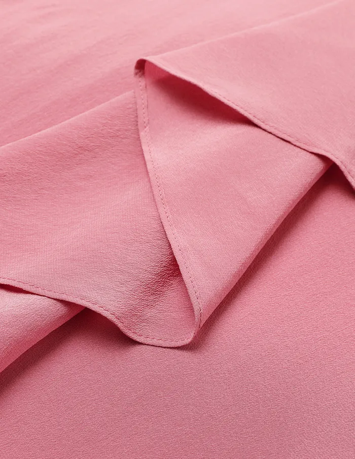 MARYLING Knitwear Pink Stand Collar Ruffle Top Pink 8211 Women MARYLING Knitwear Pink Stand Collar Ruffle Top Pink 8211 Women