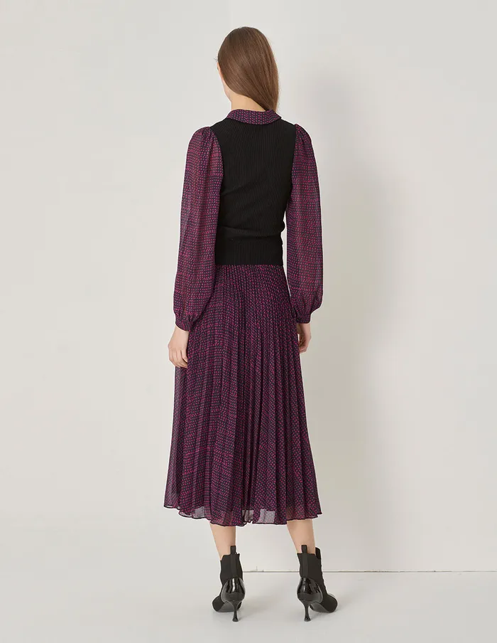 MARYLING Knitwear Shirt Collar Knit Woven With Printed Shirt Red 8211 Women MARYLING Knitwear Shirt Collar Knit Woven With Printed Shirt Red 8211 Women