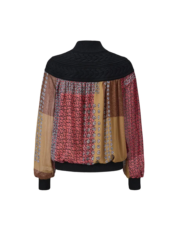 MARYLING Knitwear Turtleneck Pleated Puff Sleeves Top Mix 8211 Women