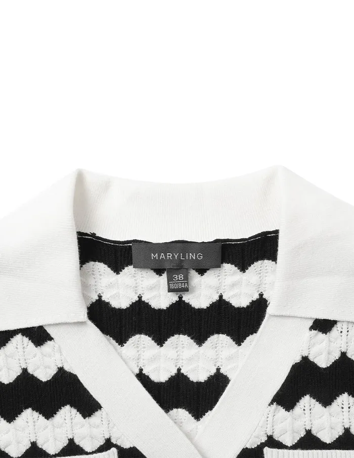 MARYLING Knitwear VNeck Contrast Knitted Sweater Monochrome 8211 Women MARYLING Knitwear VNeck Contrast Knitted Sweater Monochrome 8211 Women