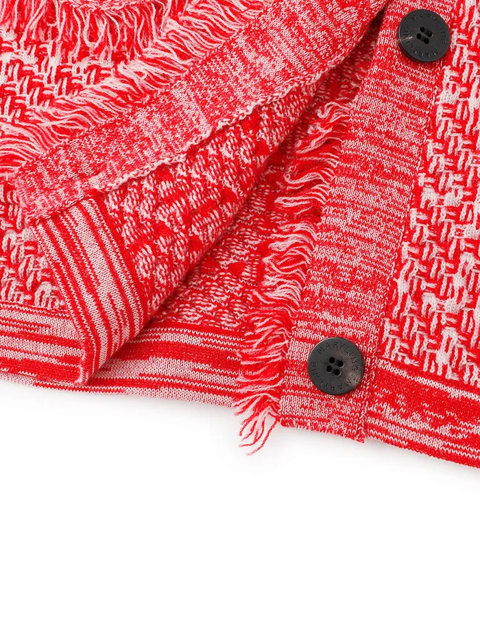 MARYLING Knitwear VNeck Red And Pink Plaid Elegant Knitted Cardigan Mix 8211 Women MARYLING Knitwear VNeck Red And Pink Plaid Elegant Knitted Cardigan Mix 8211 Women