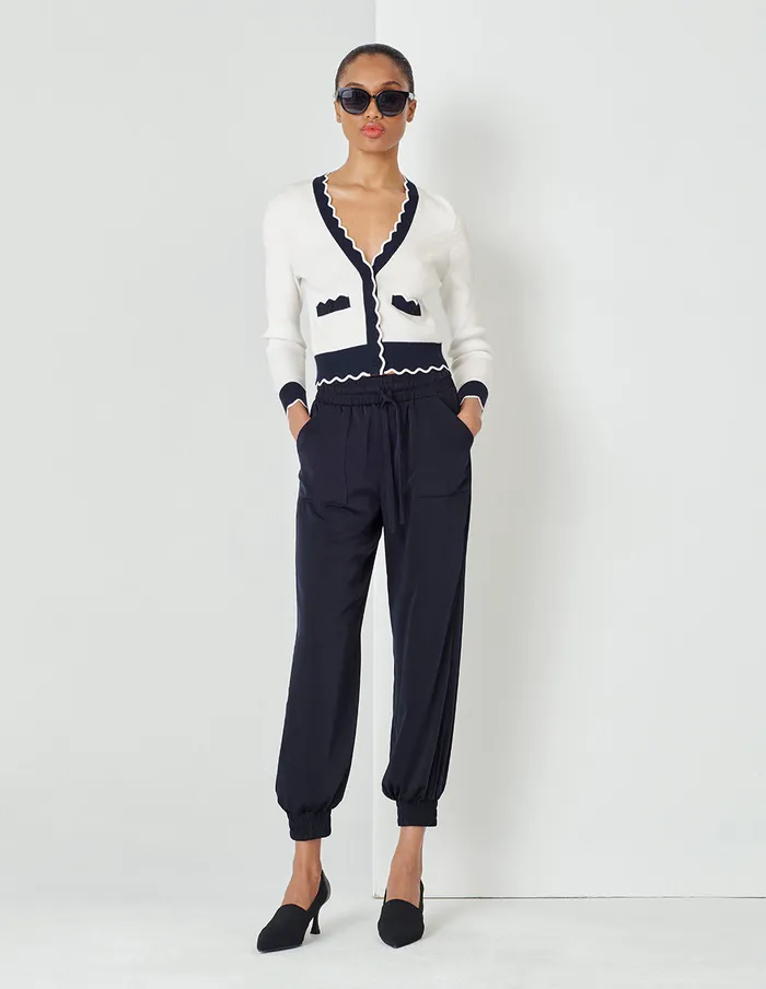 MARYLING Knitwear VNeck White Knitted Cardigan Mix 8211 Women