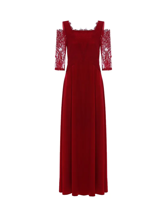 MARYLING Lace Dress Scarlet Mermaid Strap Off Shoulder Evening Maxi Dress Red 8211 Women MARYLING Lace Dress Scarlet Mermaid Strap Off Shoulder Evening Maxi Dress Red 8211 Women