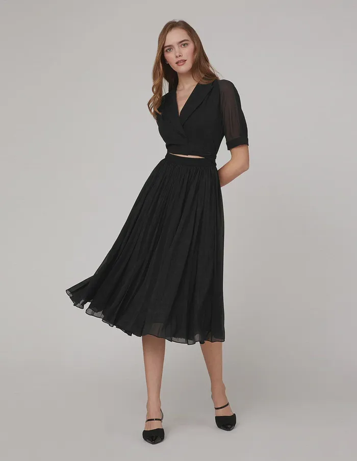 MARYLING Offce Dress Ruffled Suit Collar Dress Black 8211 Women MARYLING Offce Dress Ruffled Suit Collar Dress Black 8211 Women