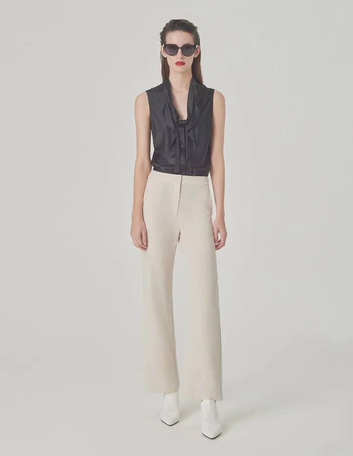 MARYLING Pants and Shorts Beige StraightLeg Suit Pants Cream 8211 Women MARYLING Pants and Shorts Beige StraightLeg Suit Pants Cream 8211 Women