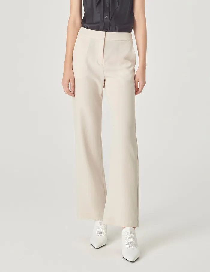 MARYLING Pants and Shorts Beige StraightLeg Suit Pants Cream 8211 Women MARYLING Pants and Shorts Beige StraightLeg Suit Pants Cream 8211 Women