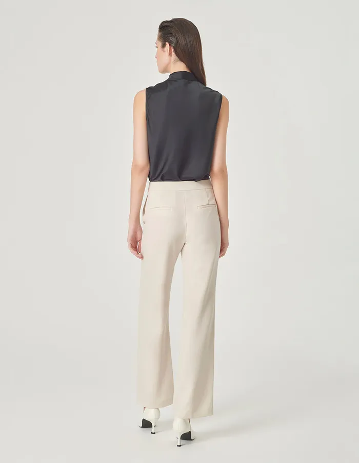 MARYLING Pants and Shorts Beige StraightLeg Suit Pants Cream 8211 Women MARYLING Pants and Shorts Beige StraightLeg Suit Pants Cream 8211 Women
