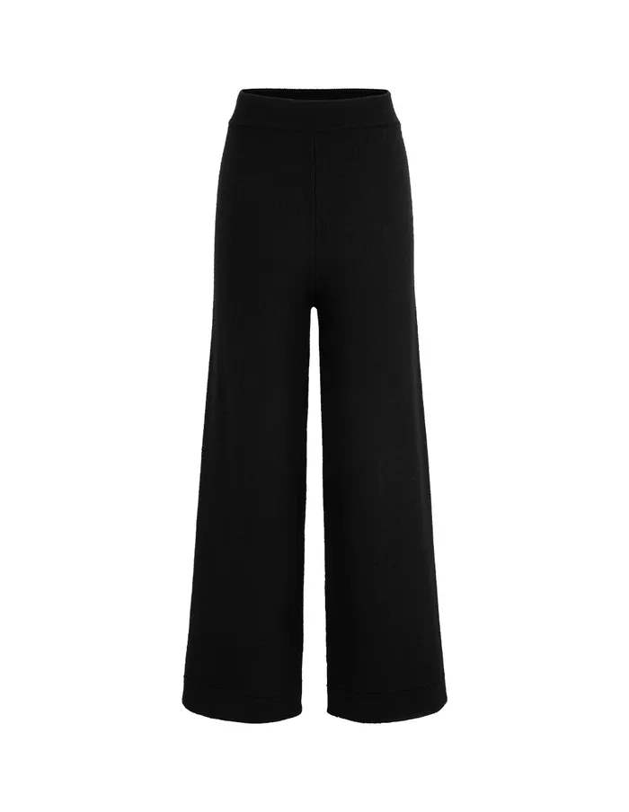 MARYLING Pants and Shorts Black StraightLeg Knitted Trousers Black 8211 Women MARYLING Pants and Shorts Black StraightLeg Knitted Trousers Black 8211 Women