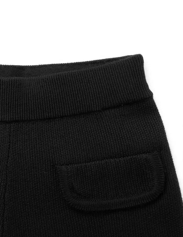 MARYLING Pants and Shorts Black StraightLeg Knitted Trousers Black 8211 Women MARYLING Pants and Shorts Black StraightLeg Knitted Trousers Black 8211 Women