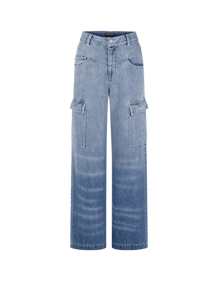 MARYLING Pants and Shorts Denim Ombre MultiPocket Relaxed StraightLeg Jeans Denim 8211 Women MARYLING Pants and Shorts Denim Ombre MultiPocket Relaxed StraightLeg Jeans Denim 8211 Women