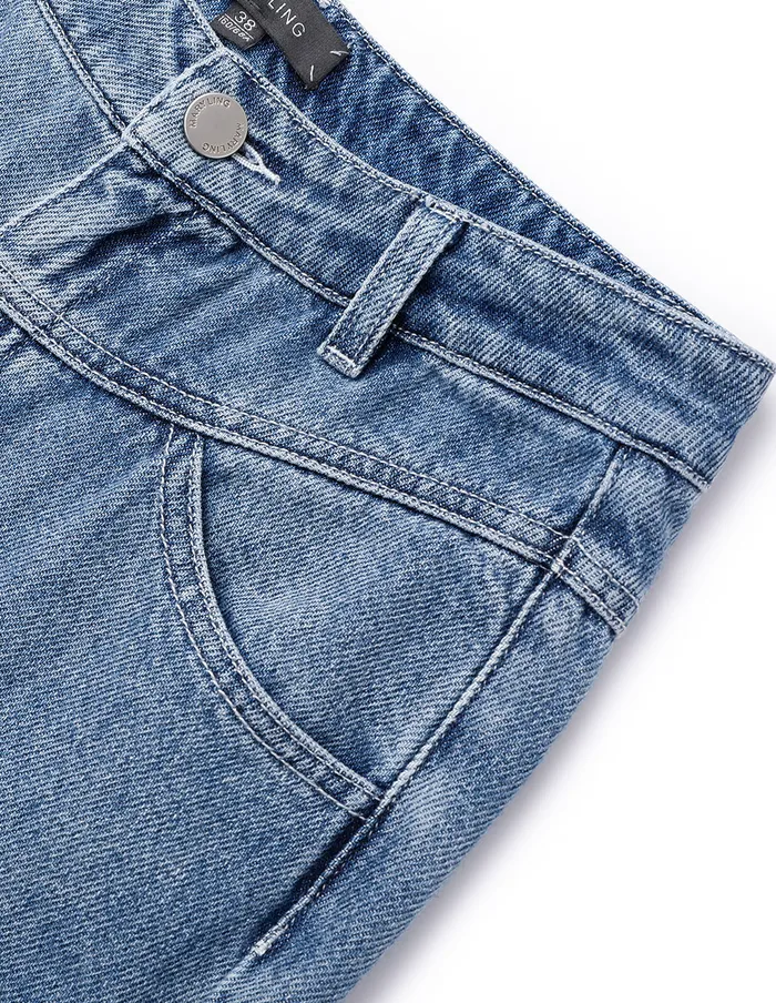 MARYLING Pants and Shorts Denim Ombre MultiPocket Relaxed StraightLeg Jeans Denim 8211 Women MARYLING Pants and Shorts Denim Ombre MultiPocket Relaxed StraightLeg Jeans Denim 8211 Women