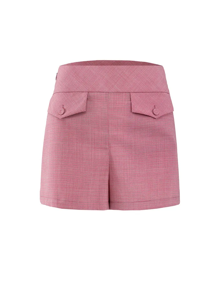 MARYLING Pants and Shorts HOUNDSTOOTH CHECKS PATCH POCKET SHORTS Pale Violet Red 8211 Women MARYLING Pants and Shorts HOUNDSTOOTH CHECKS PATCH POCKET SHORTS Pale Violet Red 8211 Women