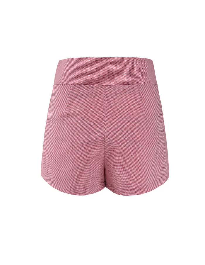 MARYLING Pants and Shorts HOUNDSTOOTH CHECKS PATCH POCKET SHORTS Pale Violet Red 8211 Women MARYLING Pants and Shorts HOUNDSTOOTH CHECKS PATCH POCKET SHORTS Pale Violet Red 8211 Women