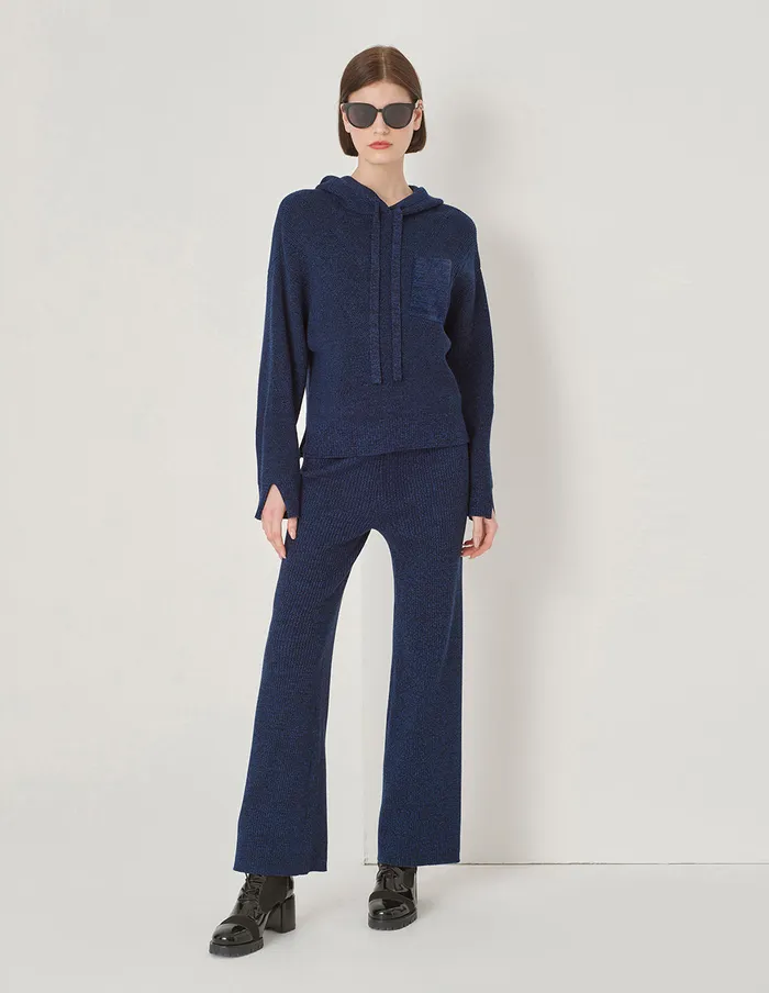 MARYLING Pants and Shorts Midnight Blue Melange Wool Trousers Midnight Blue 8211 Women MARYLING Pants and Shorts Midnight Blue Melange Wool Trousers Midnight Blue 8211 Women