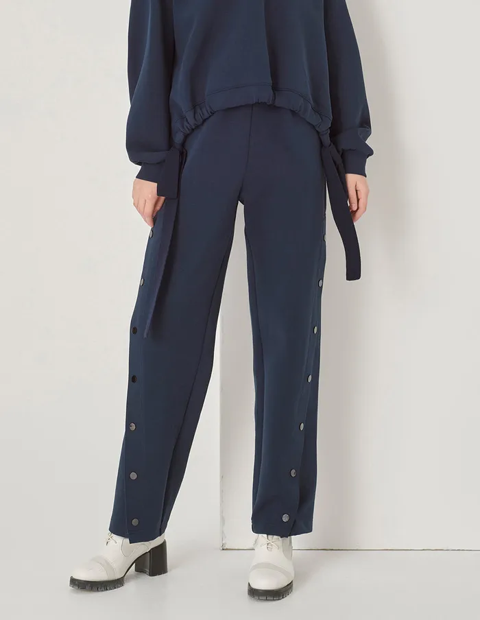 MARYLING Pants and Shorts Navy Slit Space Cotton Sweatpants Navy Blue 8211 Women MARYLING Pants and Shorts Navy Slit Space Cotton Sweatpants Navy Blue 8211 Women