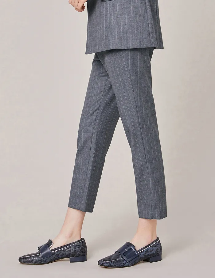 MARYLING Pants and Shorts Stripe Crop Leg Suit Pants Dim Gray 8211 Women
