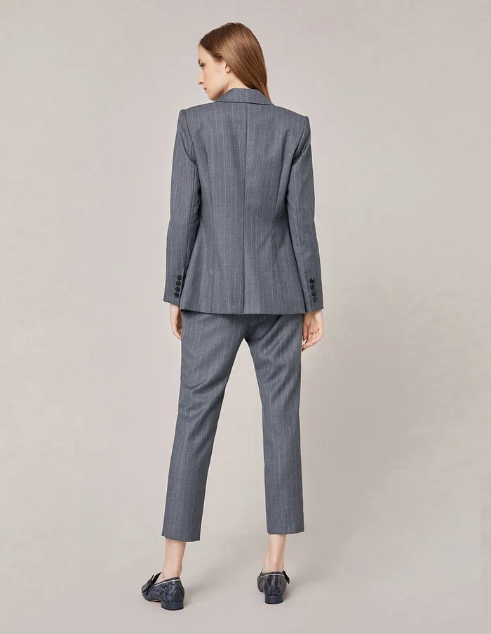 MARYLING Pants and Shorts Stripe Crop Leg Suit Pants Dim Gray 8211 Women