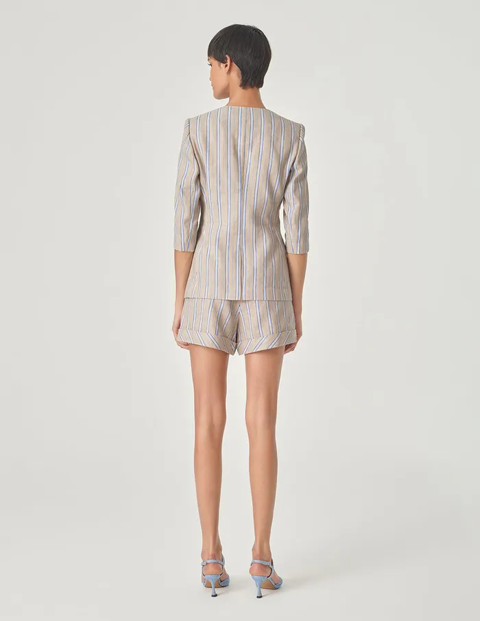 MARYLING Pants and Shorts Striped Bermuda Shorts Sandy 8211 Women MARYLING Pants and Shorts Striped Bermuda Shorts Sandy 8211 Women