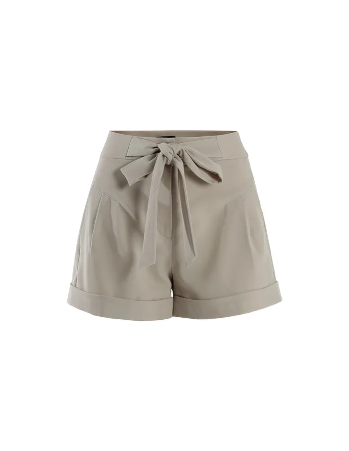 MARYLING Pants and Shorts White Brown Bow A Suit Shorts Brown 8211 Women MARYLING Pants and Shorts White Brown Bow A Suit Shorts Brown 8211 Women