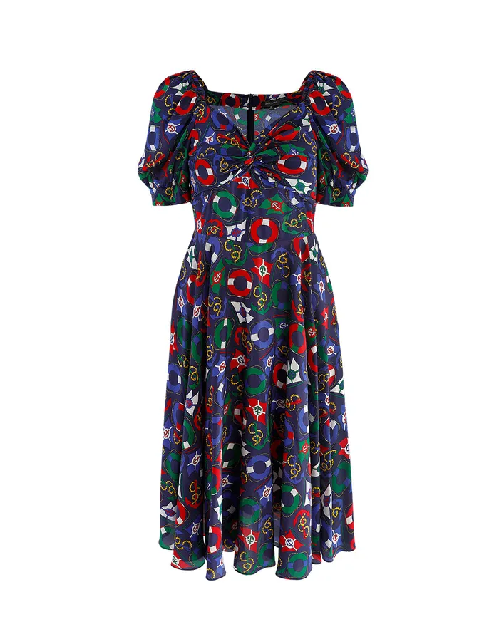 MARYLING Printed Dress ARTISTIC PRINT TIE KNOT SHIRT DRESS Mix 8211 Women MARYLING Printed Dress ARTISTIC PRINT TIE KNOT SHIRT DRESS Mix 8211 Women