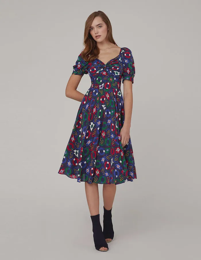 MARYLING Printed Dress ARTISTIC PRINT TIE KNOT SHIRT DRESS Mix 8211 Women MARYLING Printed Dress ARTISTIC PRINT TIE KNOT SHIRT DRESS Mix 8211 Women