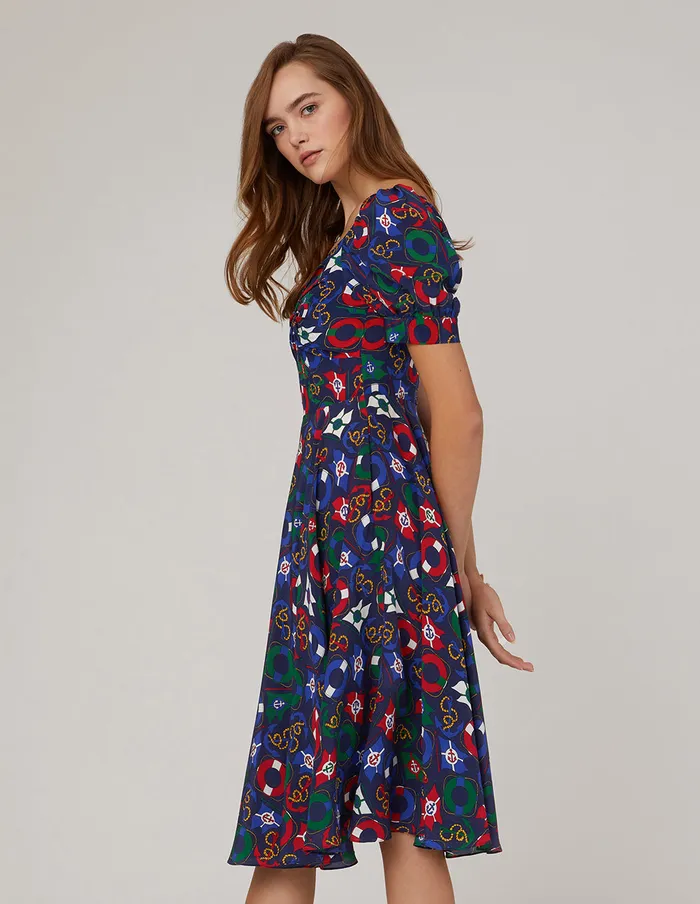 MARYLING Printed Dress ARTISTIC PRINT TIE KNOT SHIRT DRESS Mix 8211 Women MARYLING Printed Dress ARTISTIC PRINT TIE KNOT SHIRT DRESS Mix 8211 Women