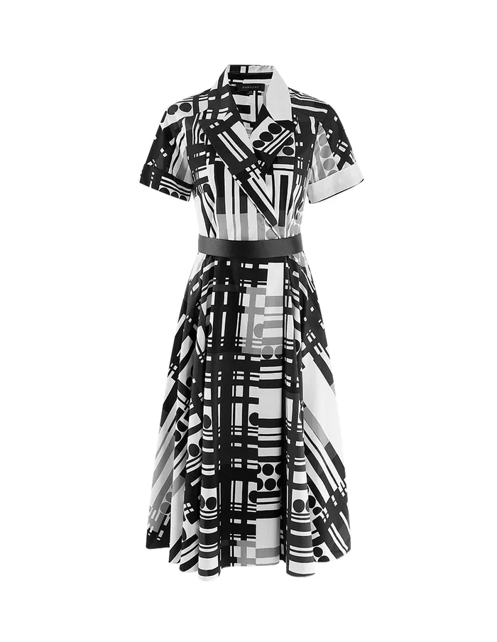 MARYLING Printed Dress Black White Print Deep Vneck Dress Mix 8211 Women