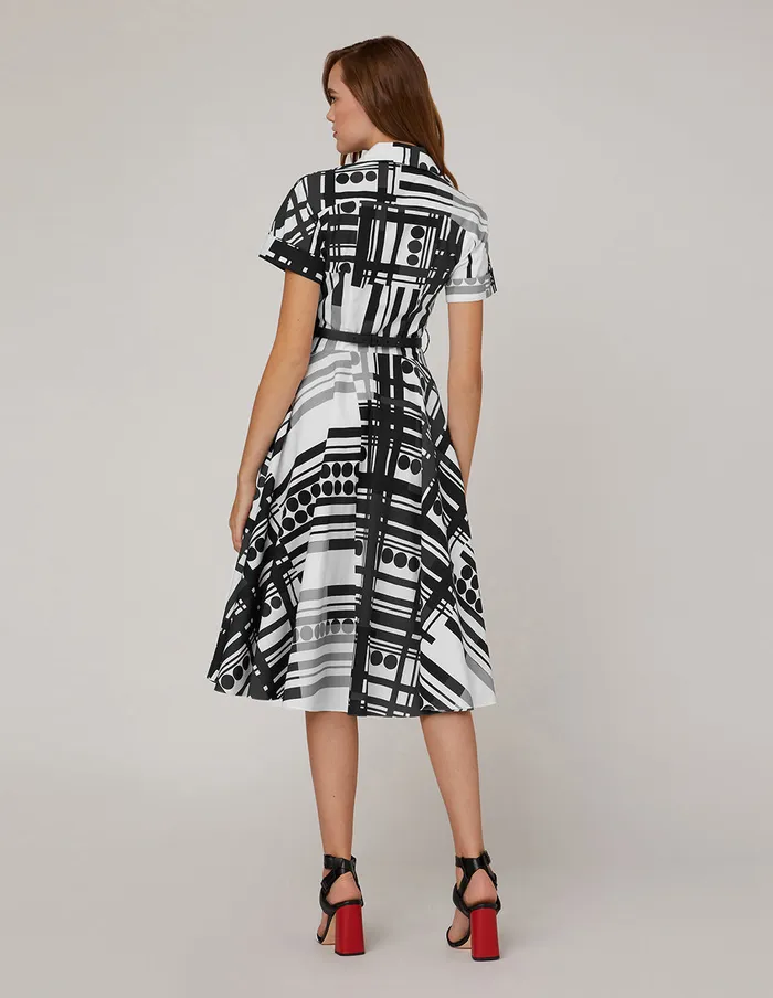 MARYLING Printed Dress Black White Print Deep Vneck Dress Mix 8211 Women