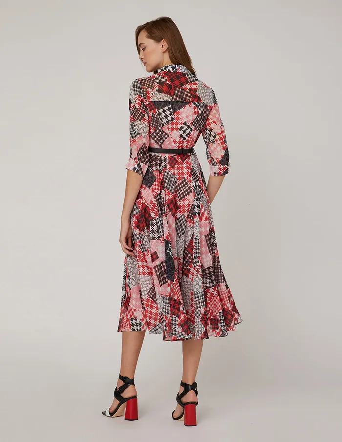 MARYLING Printed Dress Patchwork Print Georgette Shirt Dress Mix 8211 Women MARYLING Printed Dress Patchwork Print Georgette Shirt Dress Mix 8211 Women