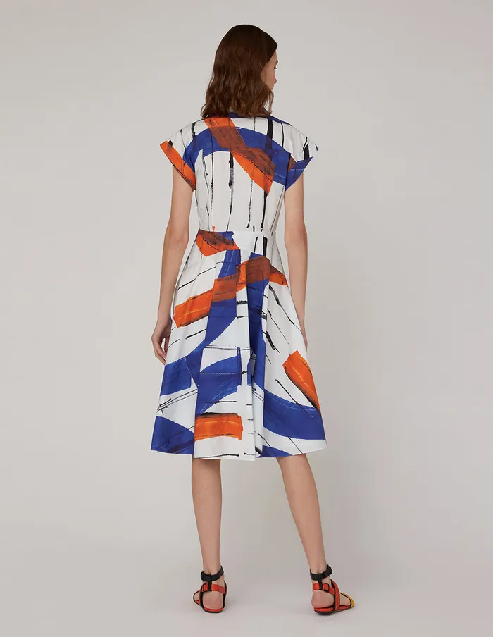 MARYLING Printed Dress Suit Collar Large Swing Dress Mix 8211 Women