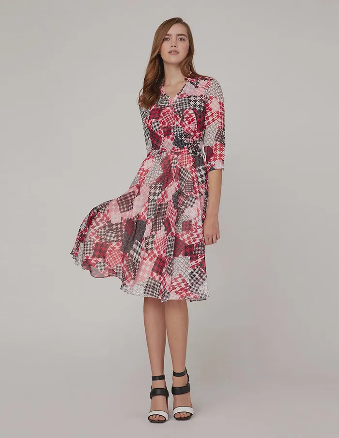 MARYLING Printed Dress VNECK WRAP GEORGETTE PATCHWORK PRINT DRESS Mix 8211 Women