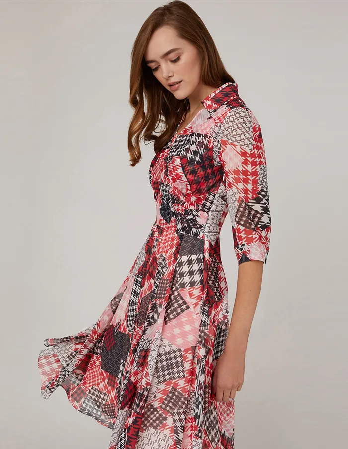 MARYLING Printed Dress VNECK WRAP GEORGETTE PATCHWORK PRINT DRESS Mix 8211 Women
