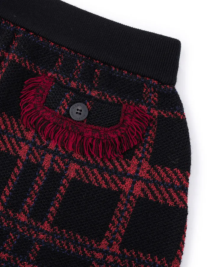 MARYLING Skirts Black And Red Plaid Fringed Small ASkirt Checks 8211 Women MARYLING Skirts Black And Red Plaid Fringed Small ASkirt Checks 8211 Women