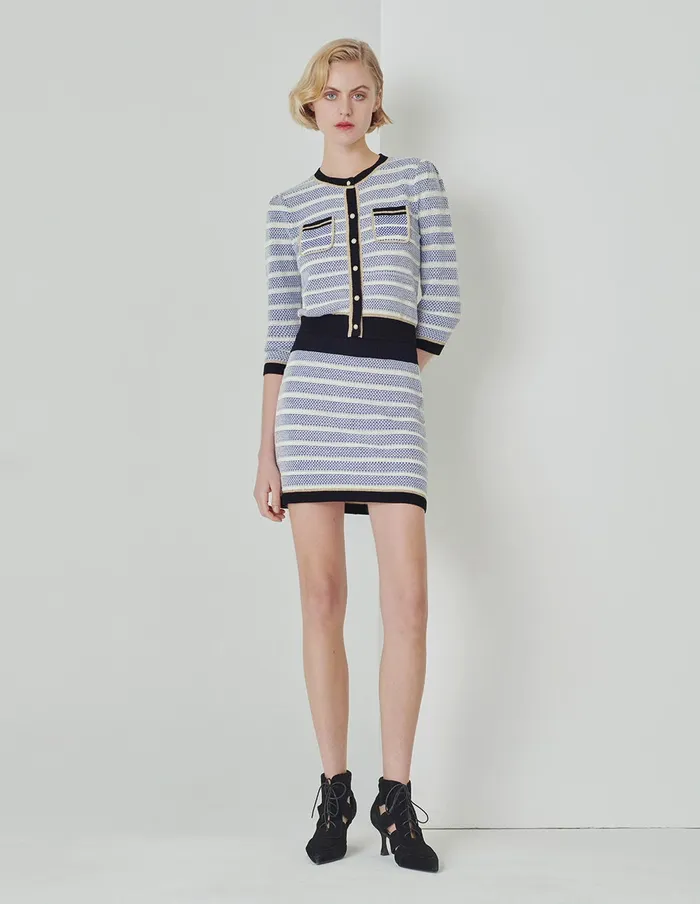 MARYLING Skirts Blue And White Striped Knitted Skirt Mix 8211 Women MARYLING Skirts Blue And White Striped Knitted Skirt Mix 8211 Women