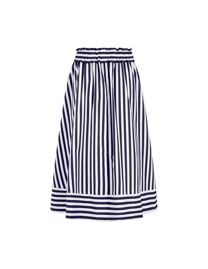 MARYLING Skirts Blue And White Striped Ruffle Detail Striped Swing Skirt Mix 8211 Women MARYLING Skirts Blue And White Striped Ruffle Detail Striped Swing Skirt Mix 8211 Women